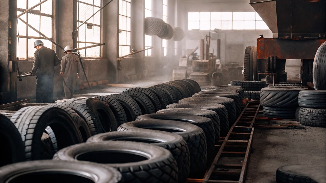 Rubber tire production process