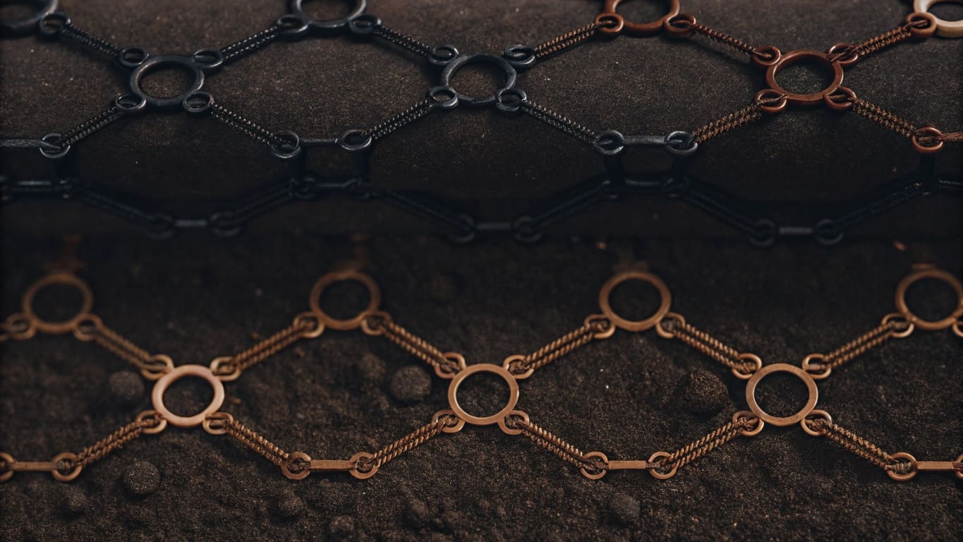 Layered materials showing polymers, monomers, and additives in plastics and rubber