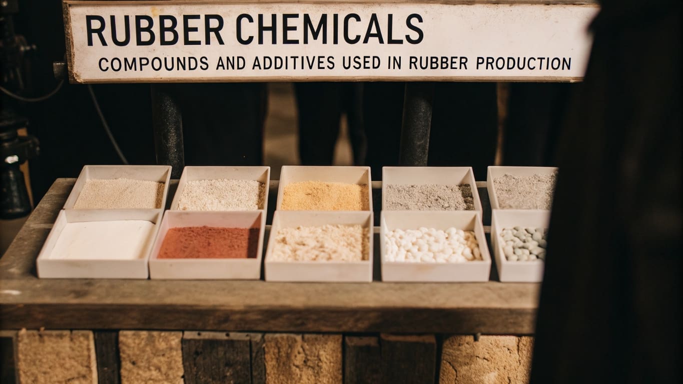 Macro view of polymer chains in rubber on textured surface